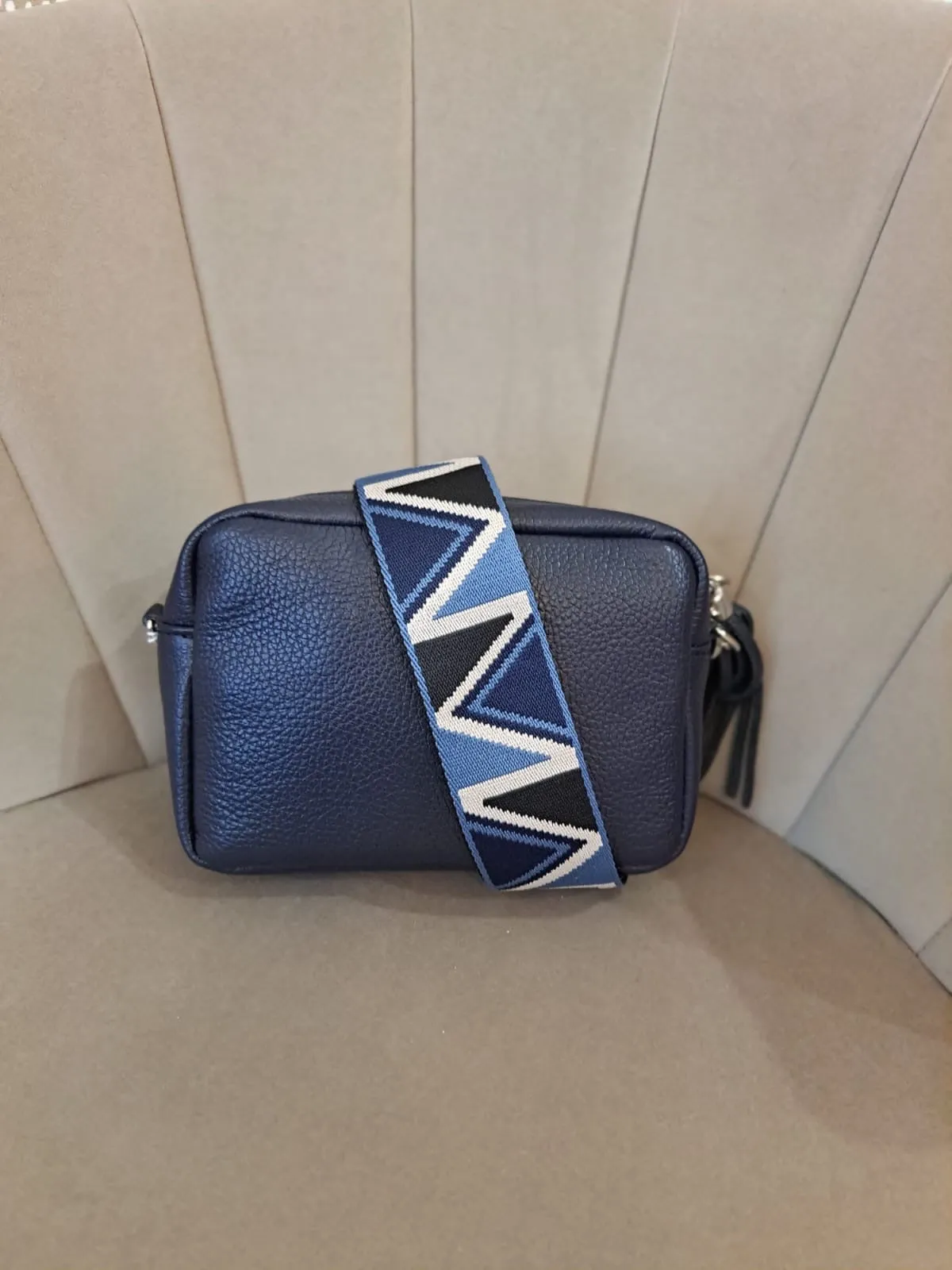 100% real leather tassel bag with separate matching strap