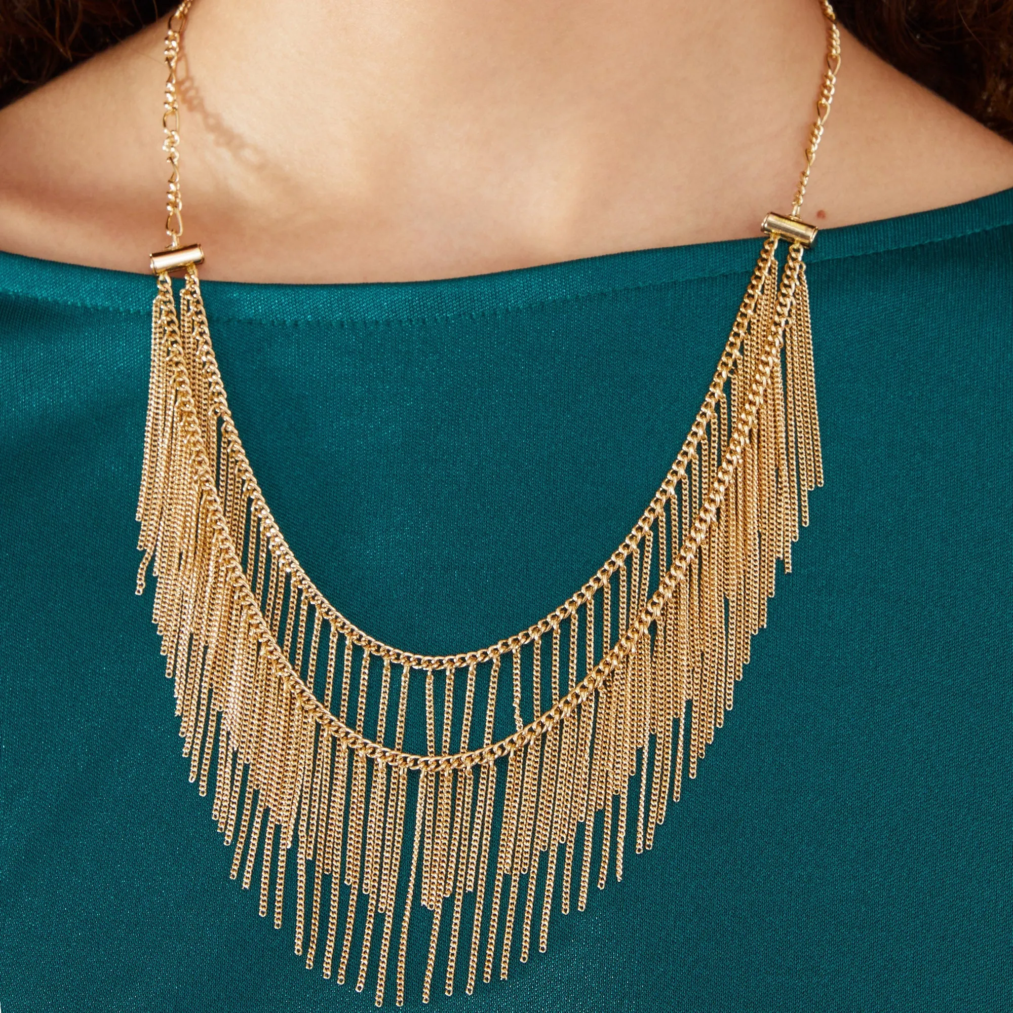 Accessorize London Women's Fine Tassel Layered Necklace