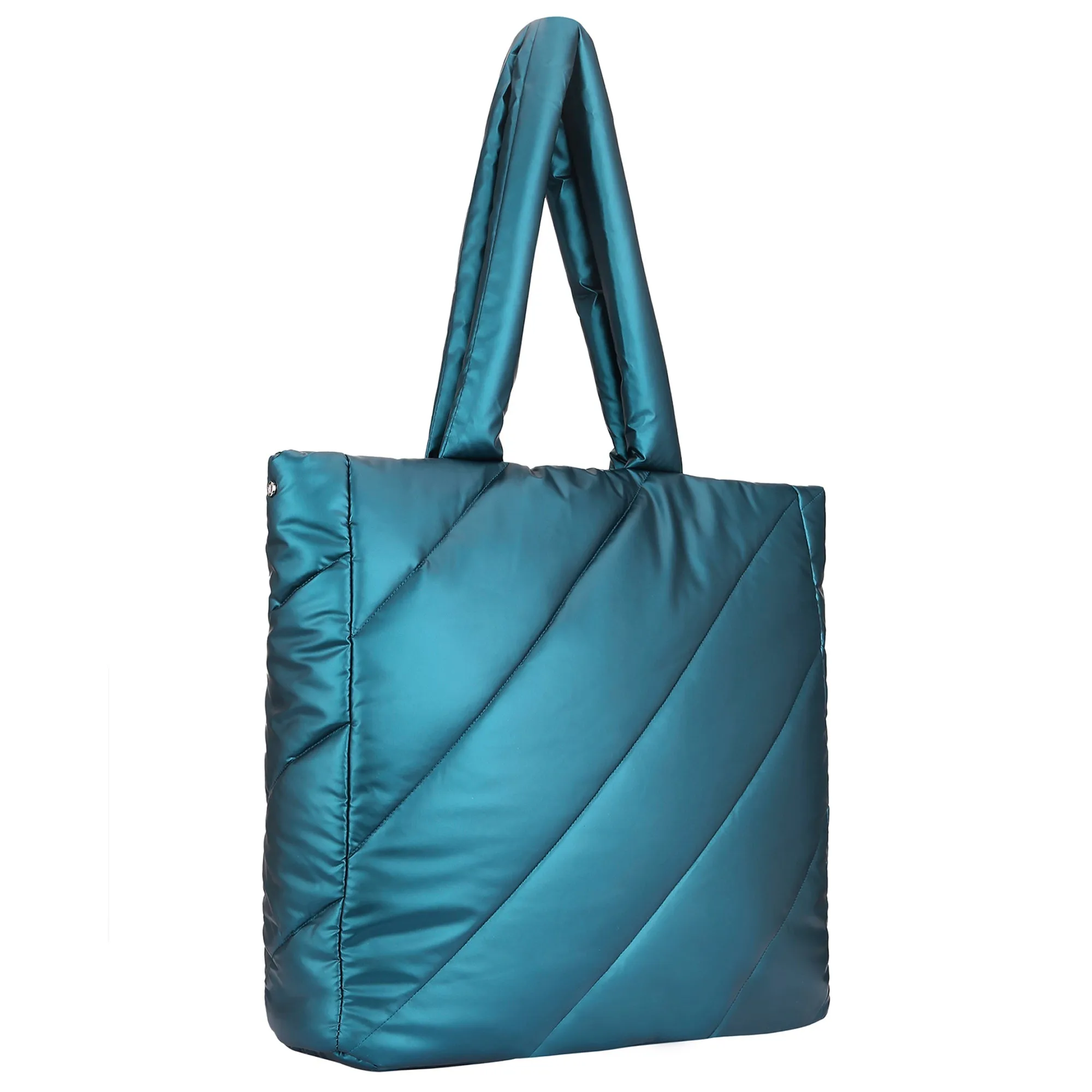 Accessorize London Women's Teal Metallic Tote Bag