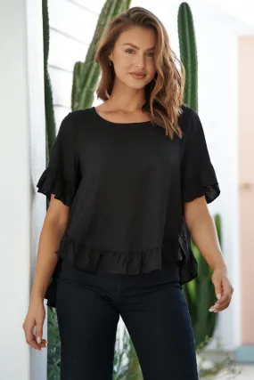 Aries Black Linen Tee