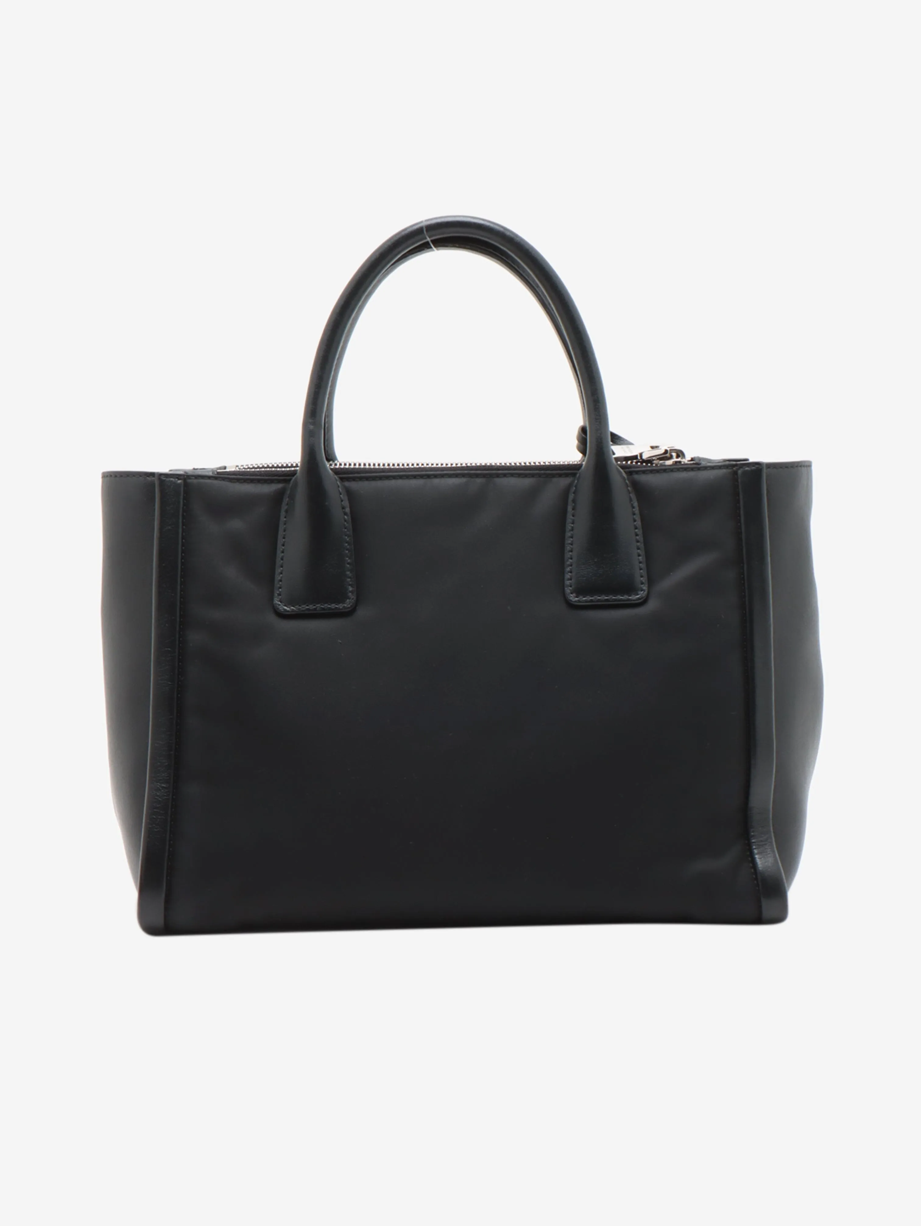 Black nylon and leather 2way bag