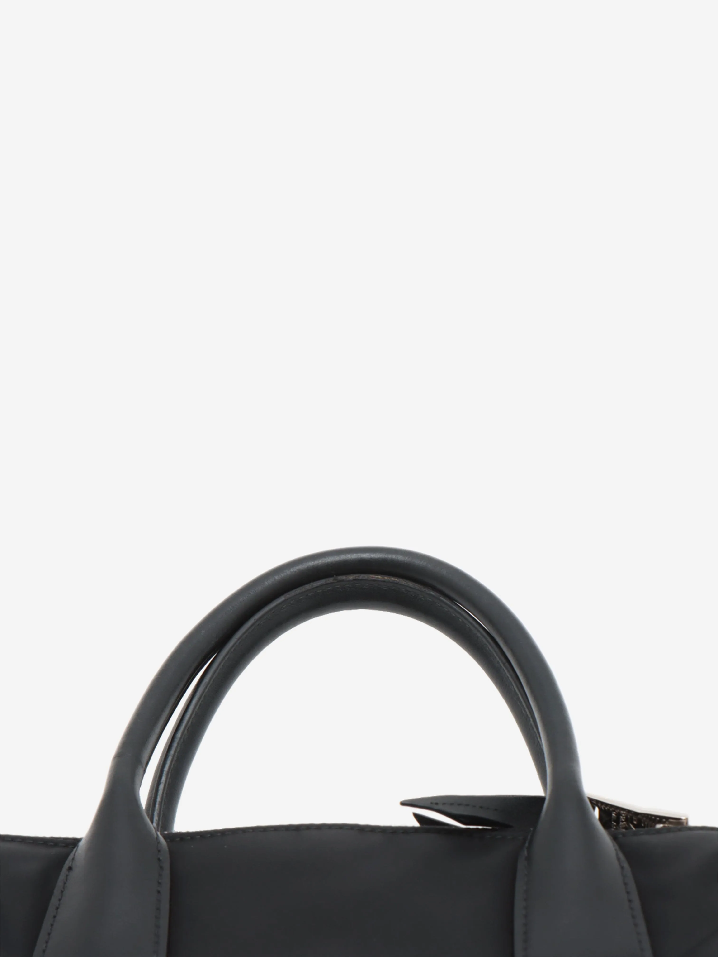 Black nylon and leather 2way bag