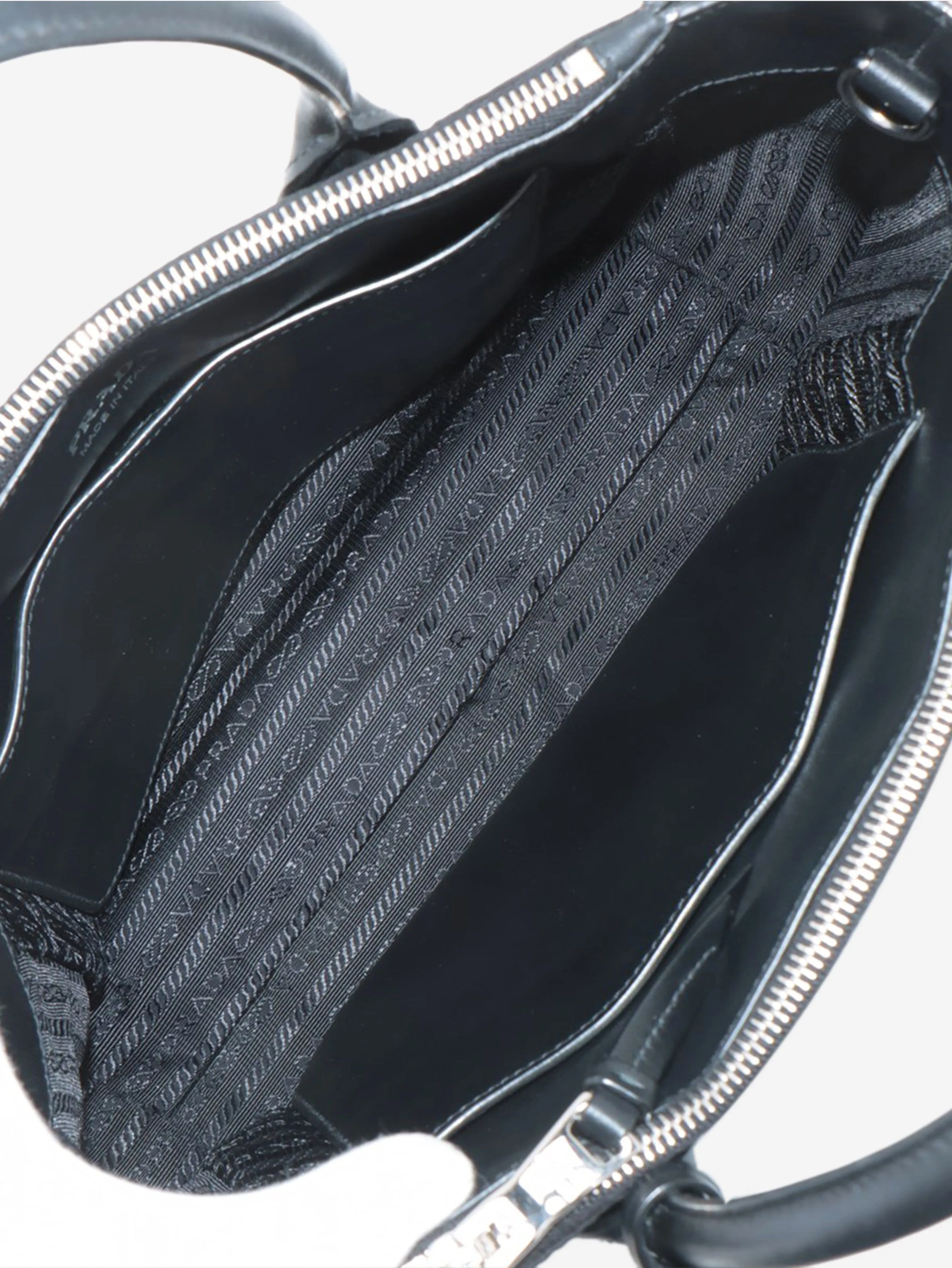 Black nylon and leather 2way bag