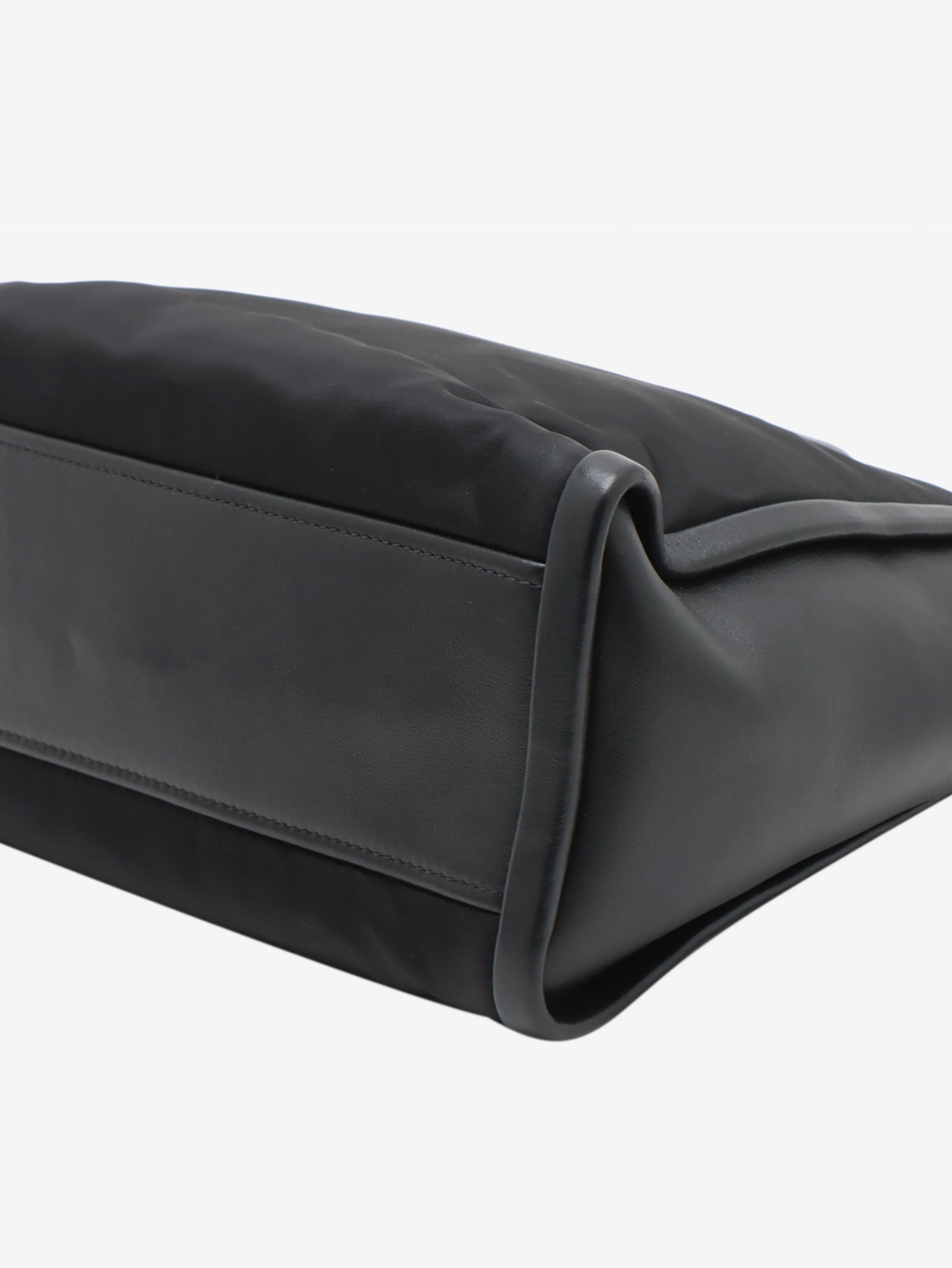 Black nylon and leather 2way bag