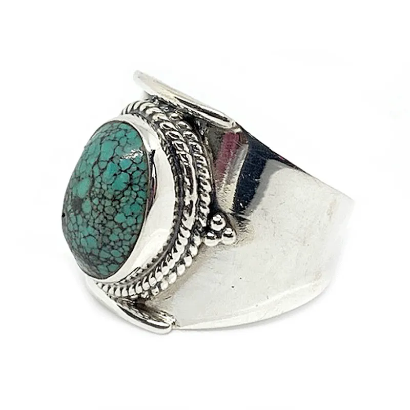 Boheme Turquoise Saddle Silver Ring