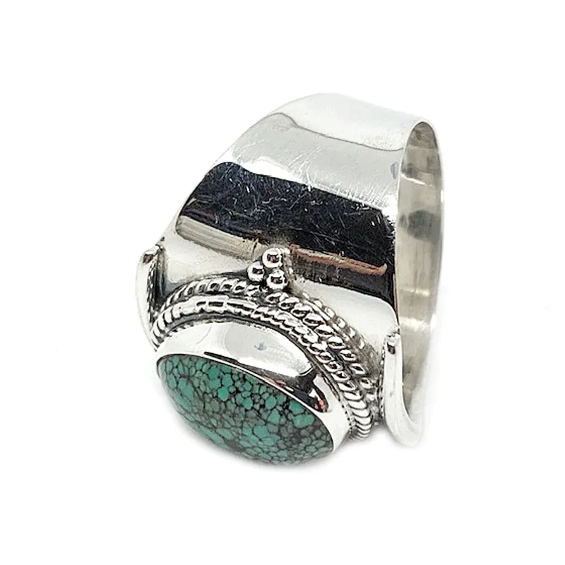Boheme Turquoise Saddle Silver Ring