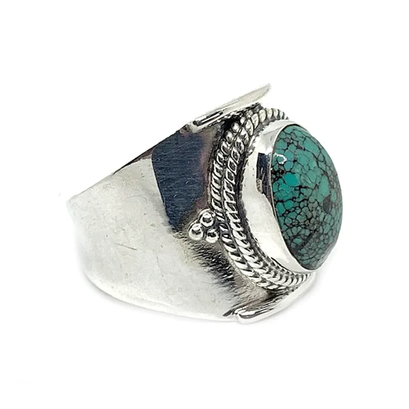 Boheme Turquoise Saddle Silver Ring