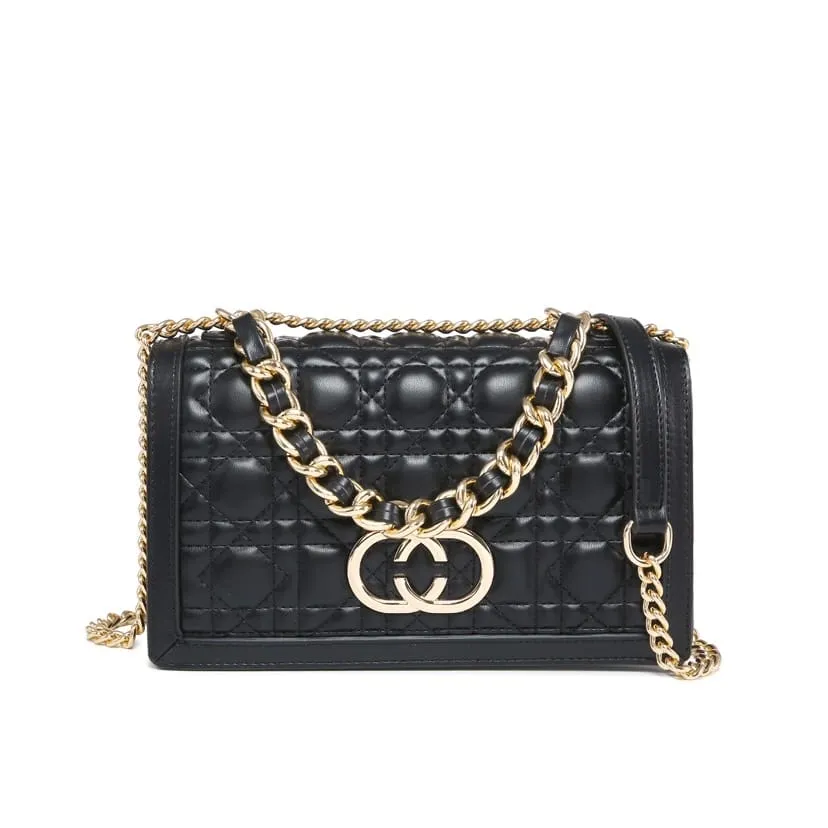 Borsa Donna Manica Tracolla Catena Cerniera Similpelle Elegante