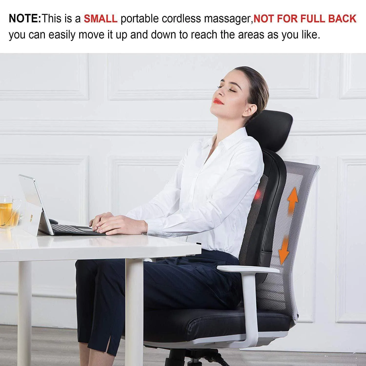 Certified Refurbished - Cordless Shiatsu Back Massager with Heat Portable Kneading Massage Cushion Massage Chair Pad -166-USED