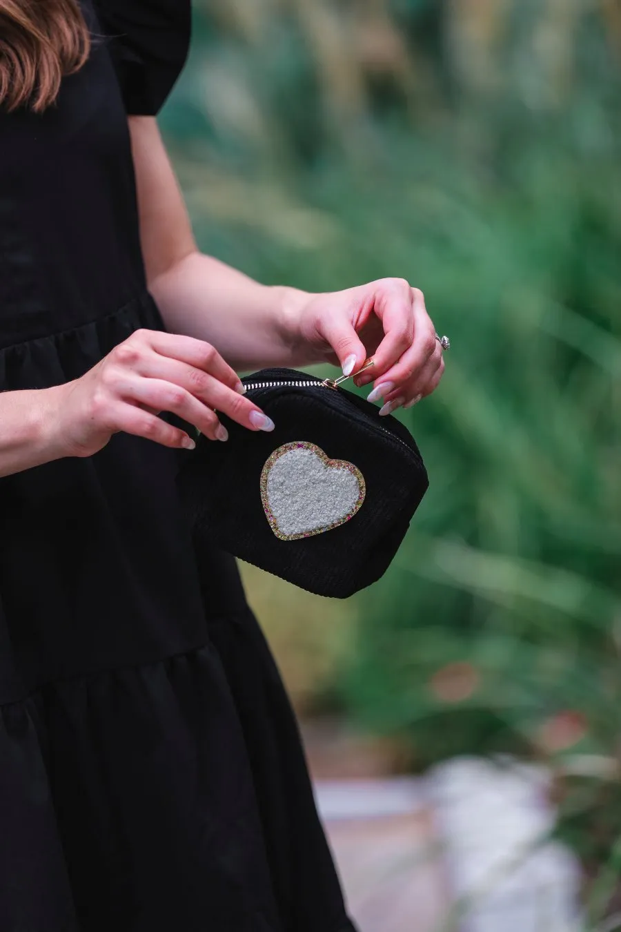 Corded Heart Makeup Bag