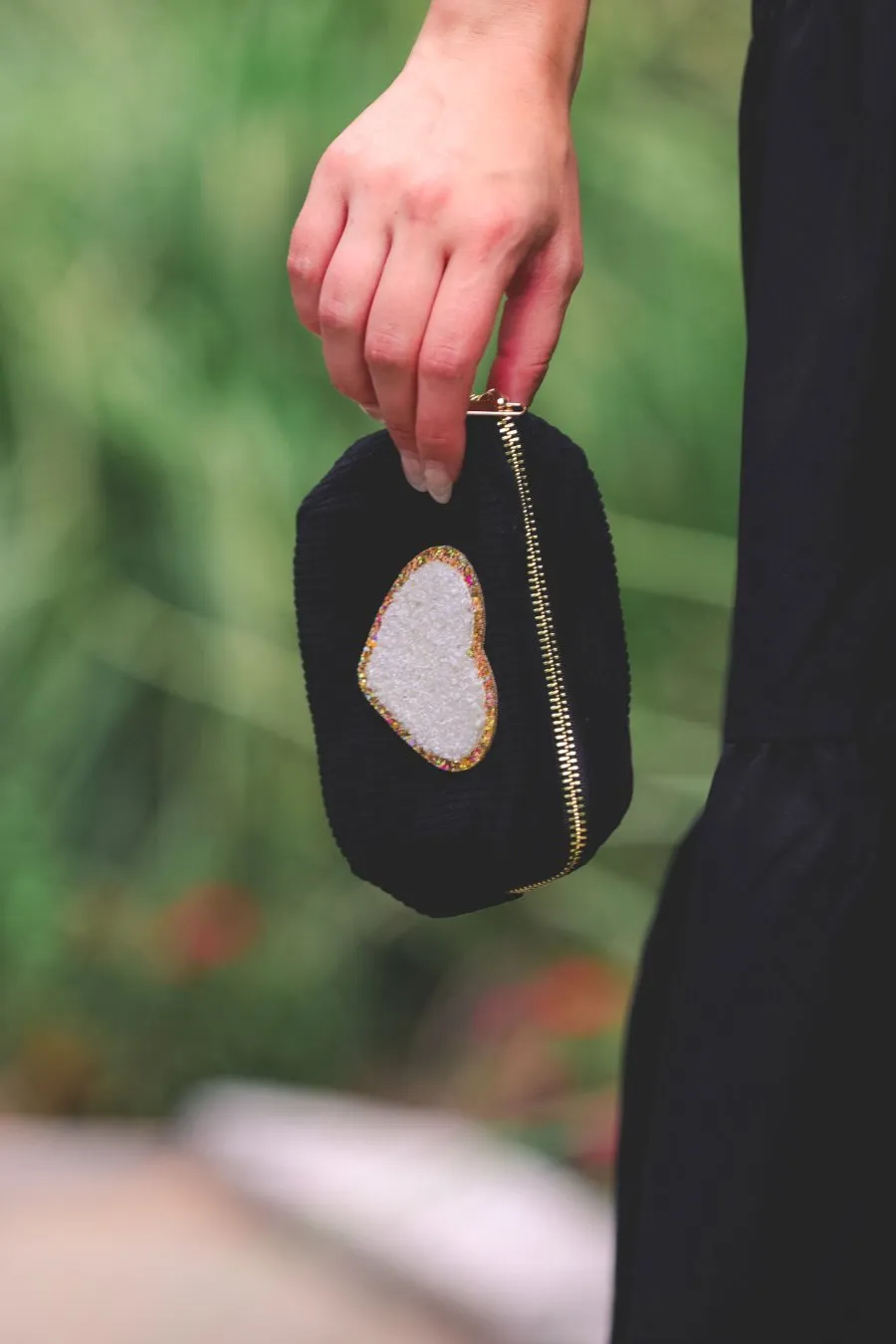 Corded Heart Makeup Bag