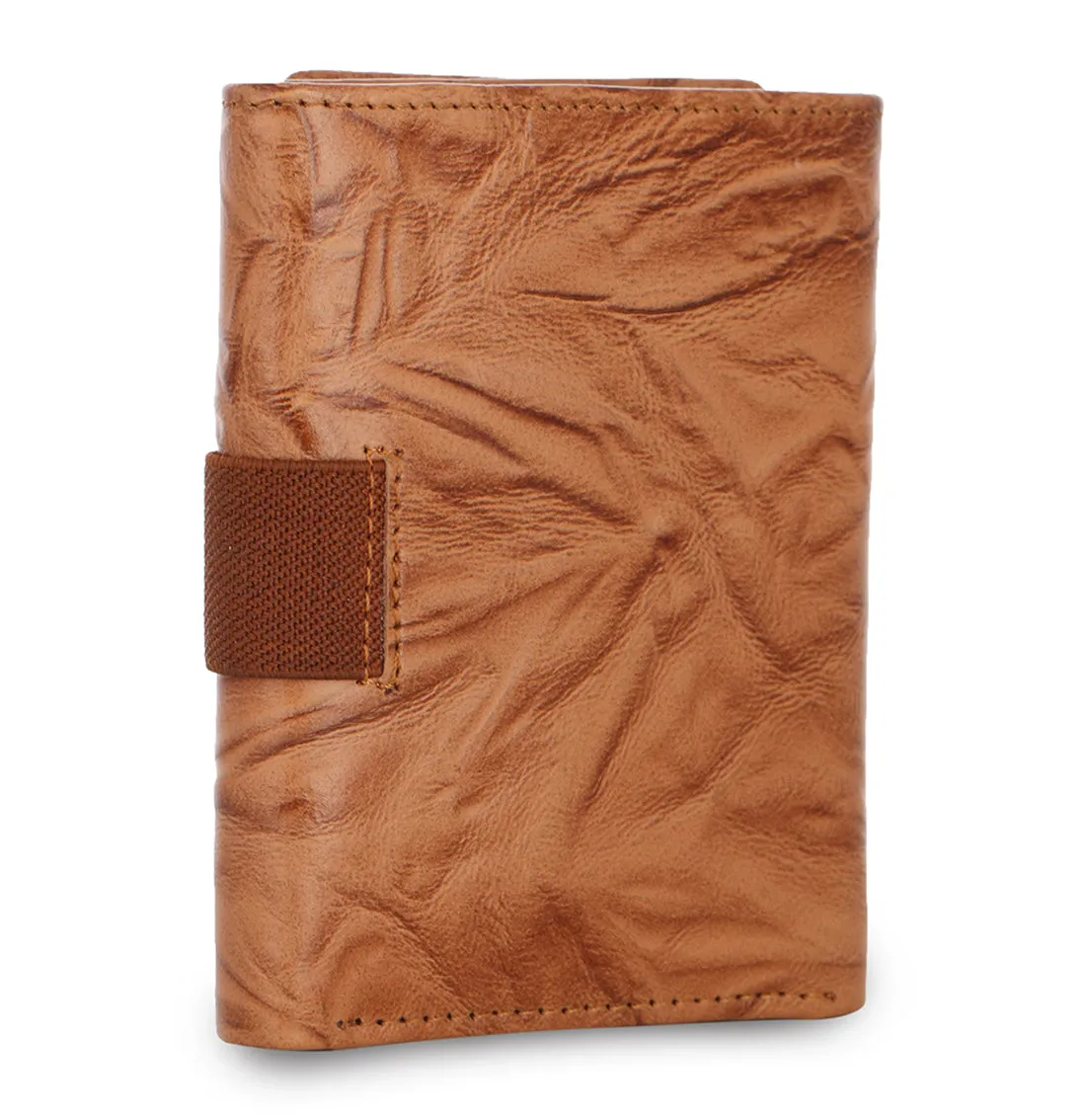 Creased Leather Tri Fold Mens Wallet