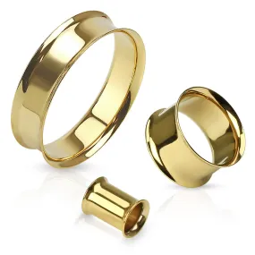 Double Flared Tunnel Plug Gold IP Over 316L Surgical Steel