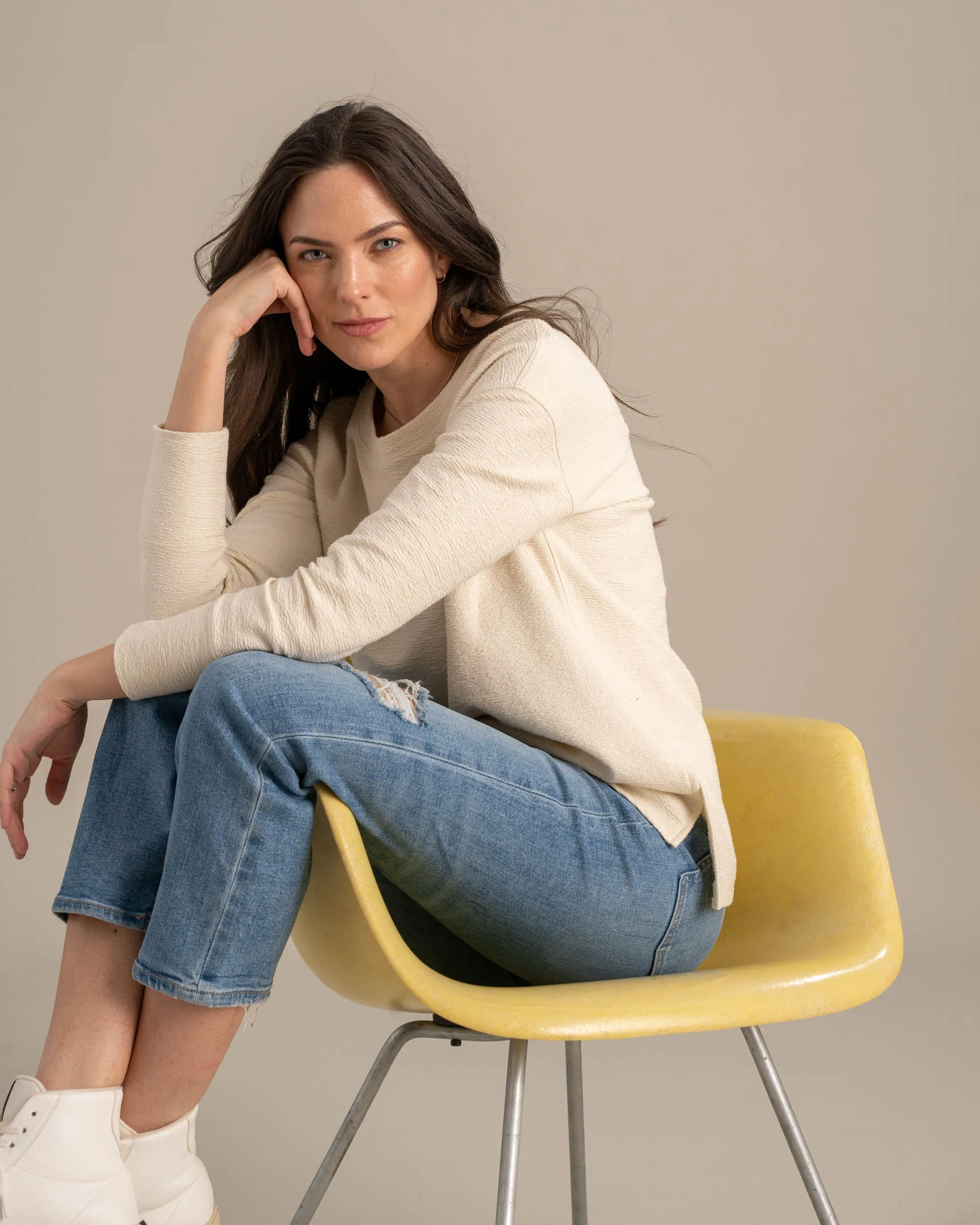 EcoKnit Textured Long-Sleeve Tee