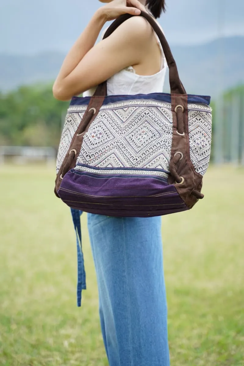 Ethnic Hobo Boho old Embroidered Thai Hmong Shoulder School Bag Shopper Bag Travel Bag