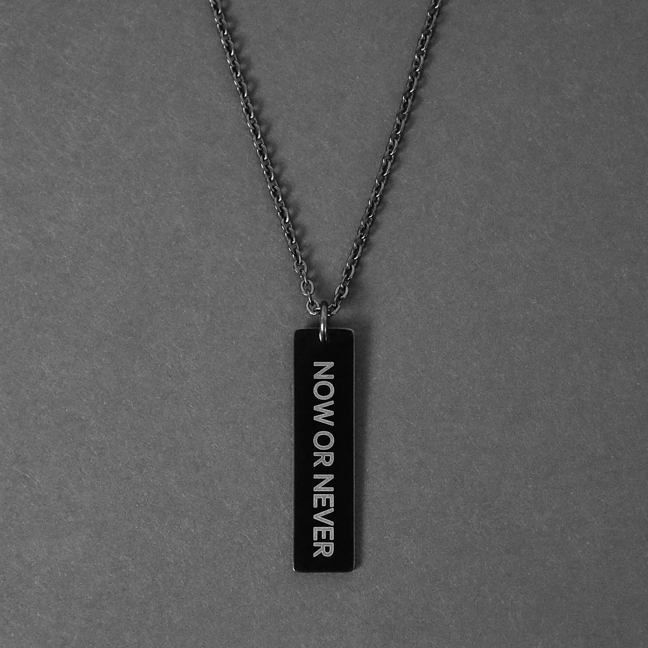 Flat Bar Necklace - Black
