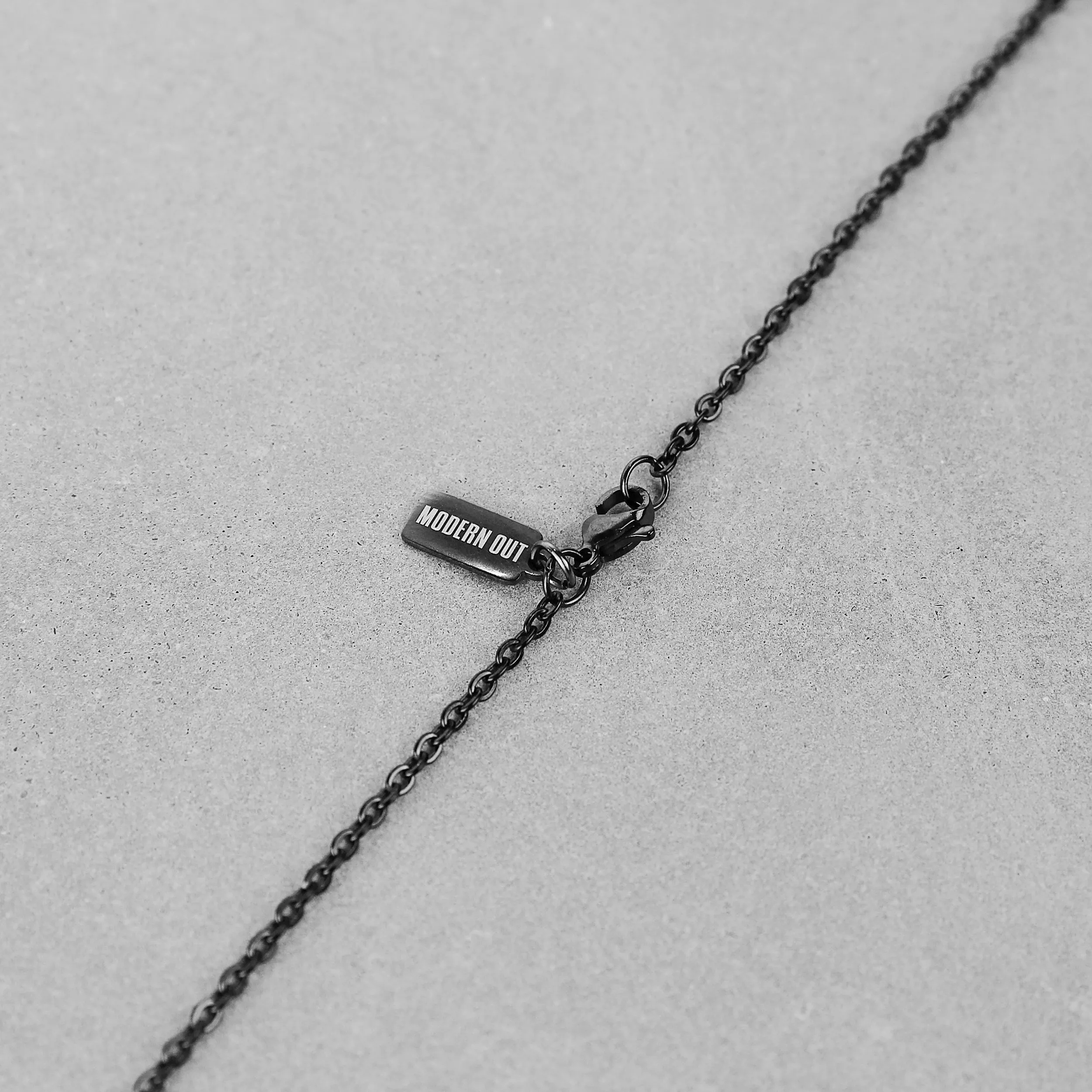 Flat Bar Necklace - Black