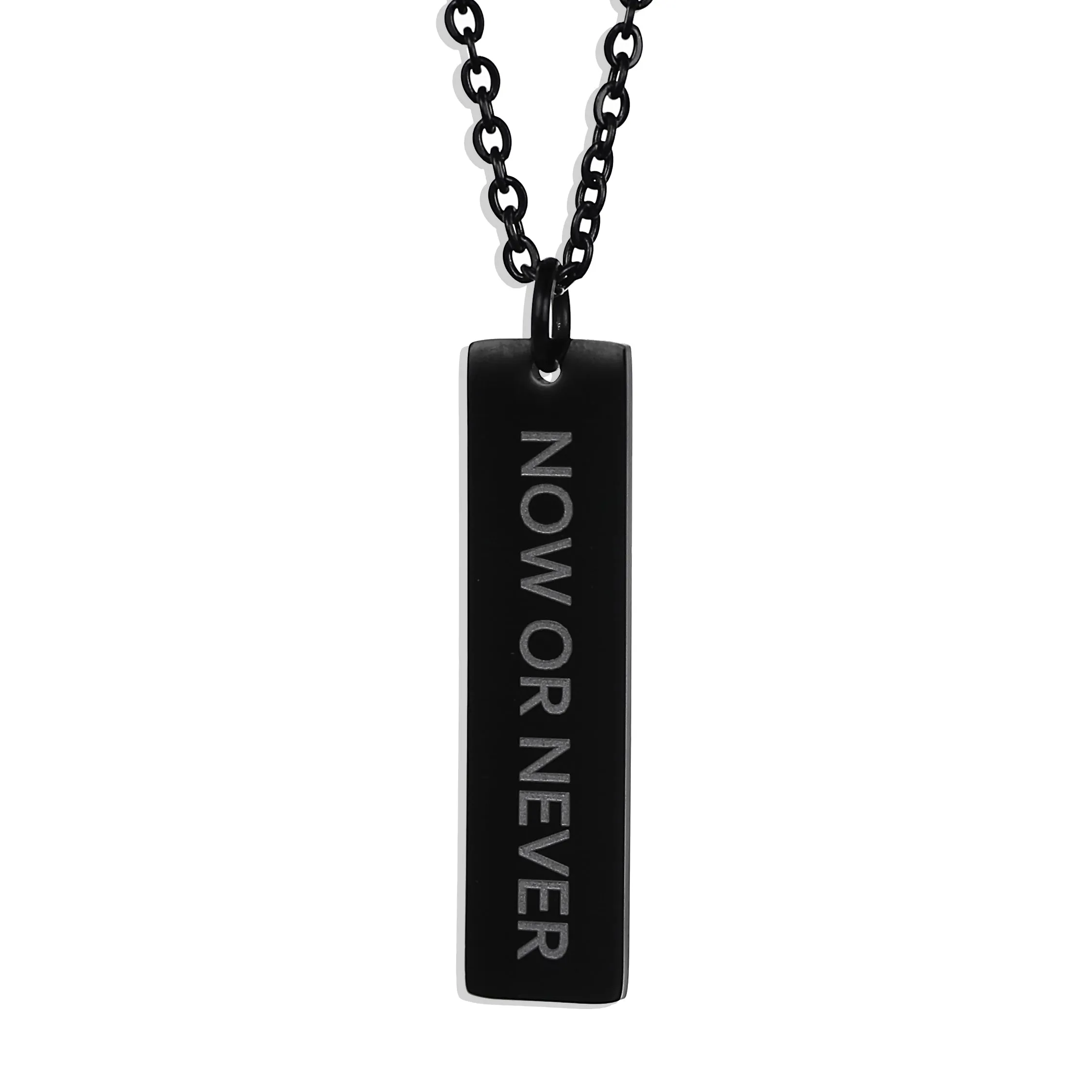 Flat Bar Necklace - Black