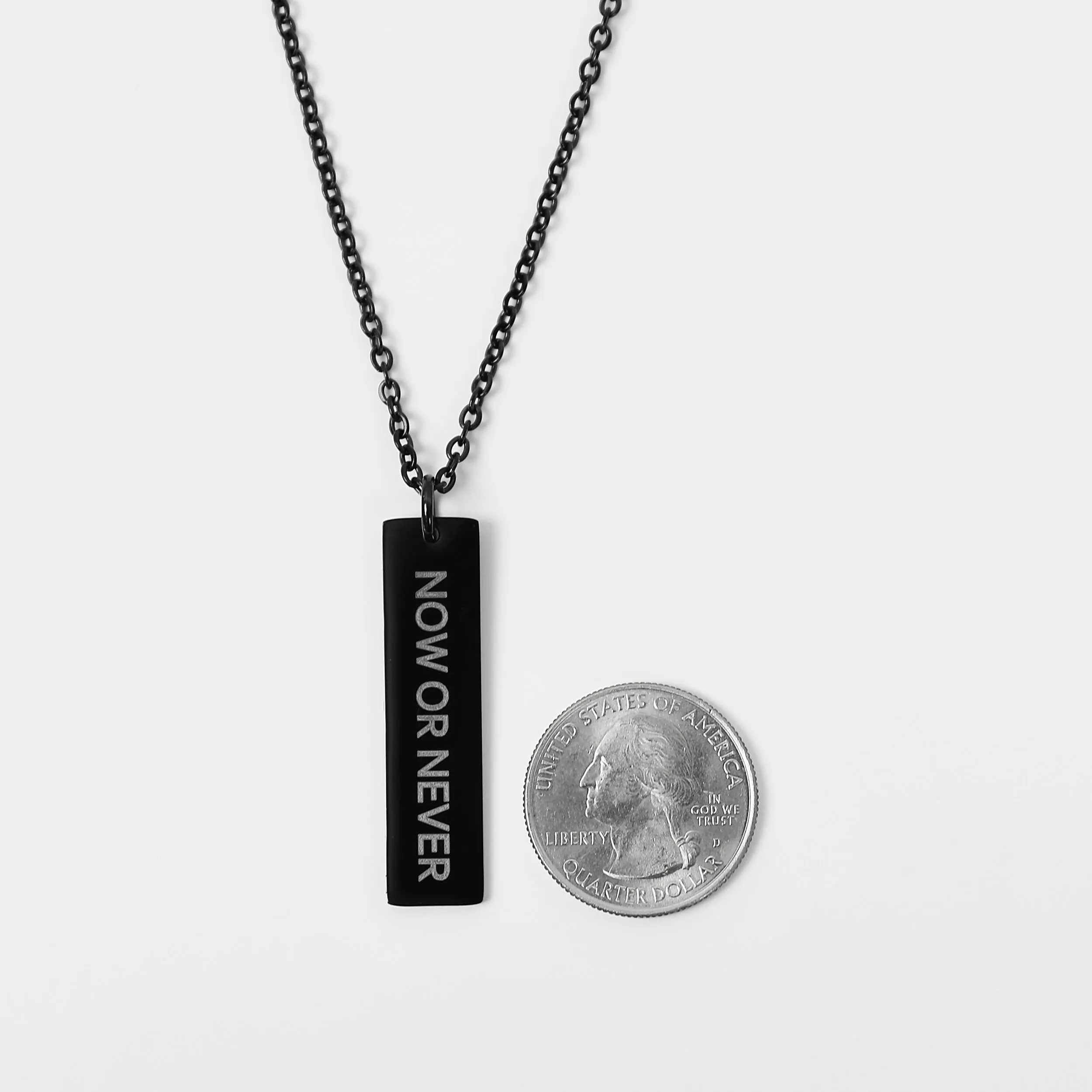 Flat Bar Necklace - Black