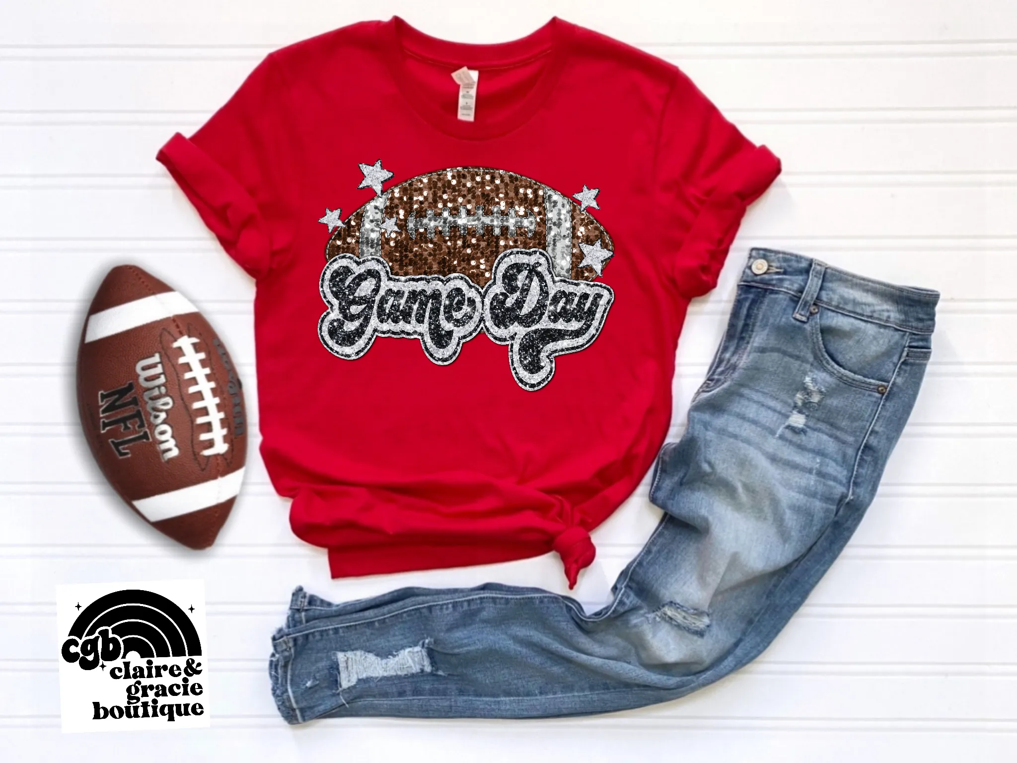 Game Day Faux Sequin Tee