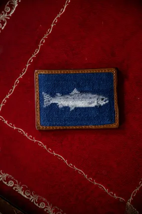 Glaze & Gordon Salmon Needlepoint Card Wallet - 15% of sales go to the Atlantic Salmon Trust