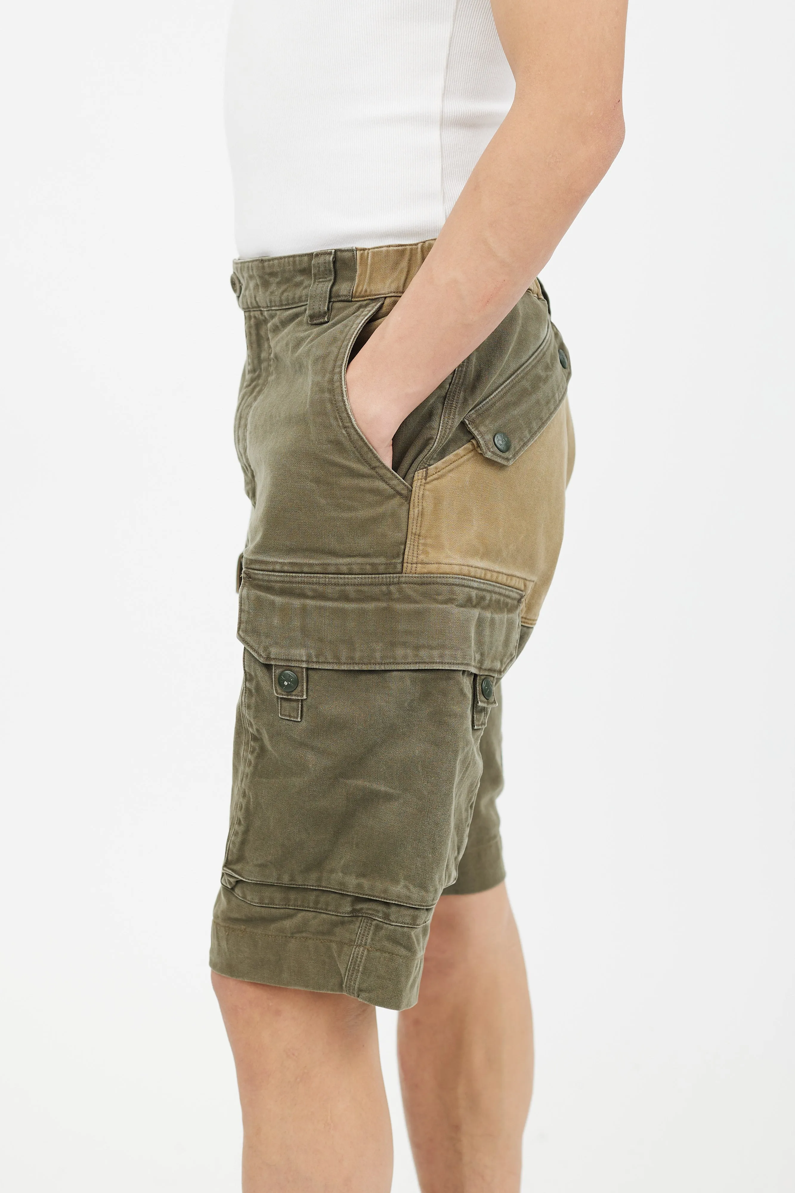 Green Cargo Pocket Shorts