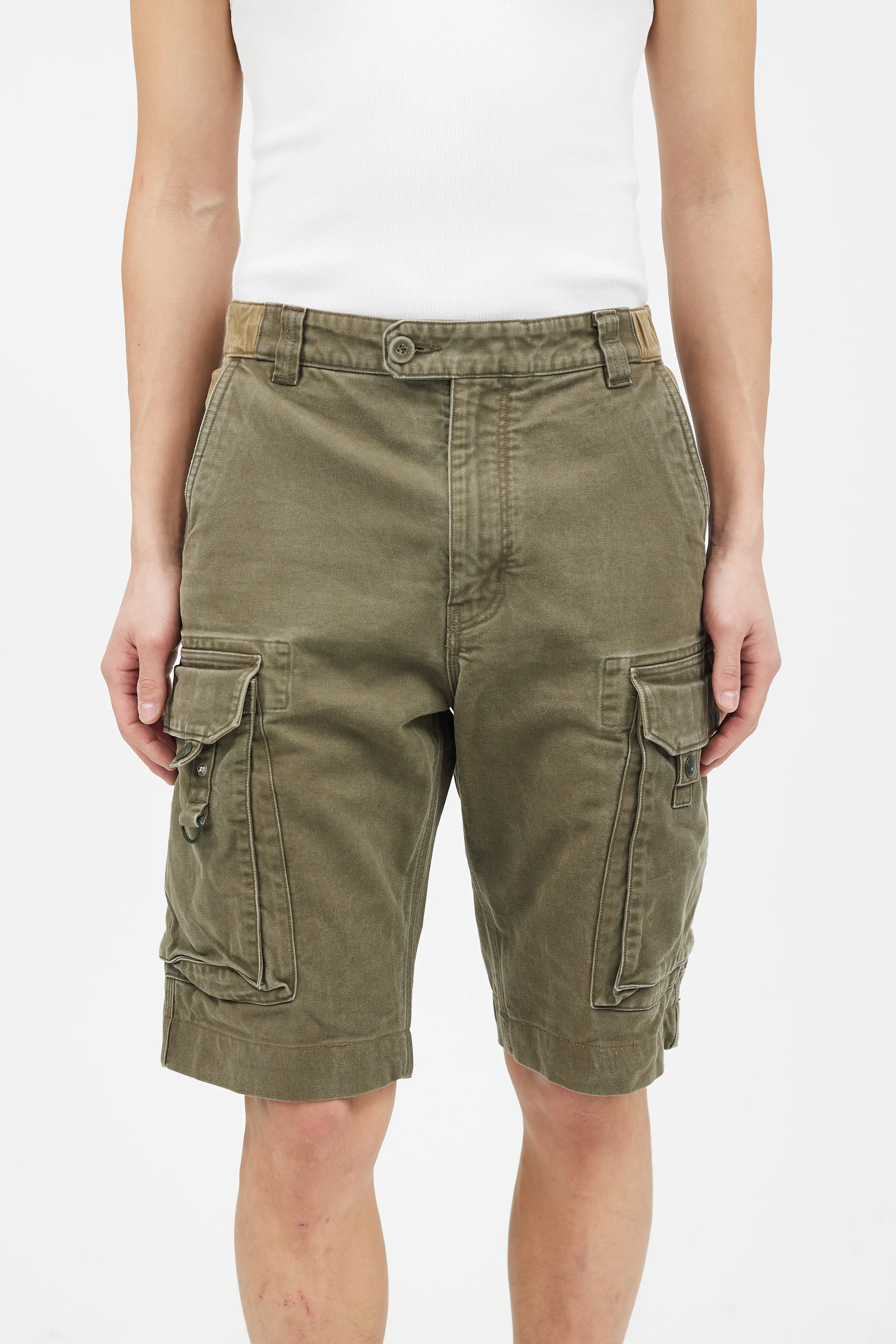 Green Cargo Pocket Shorts