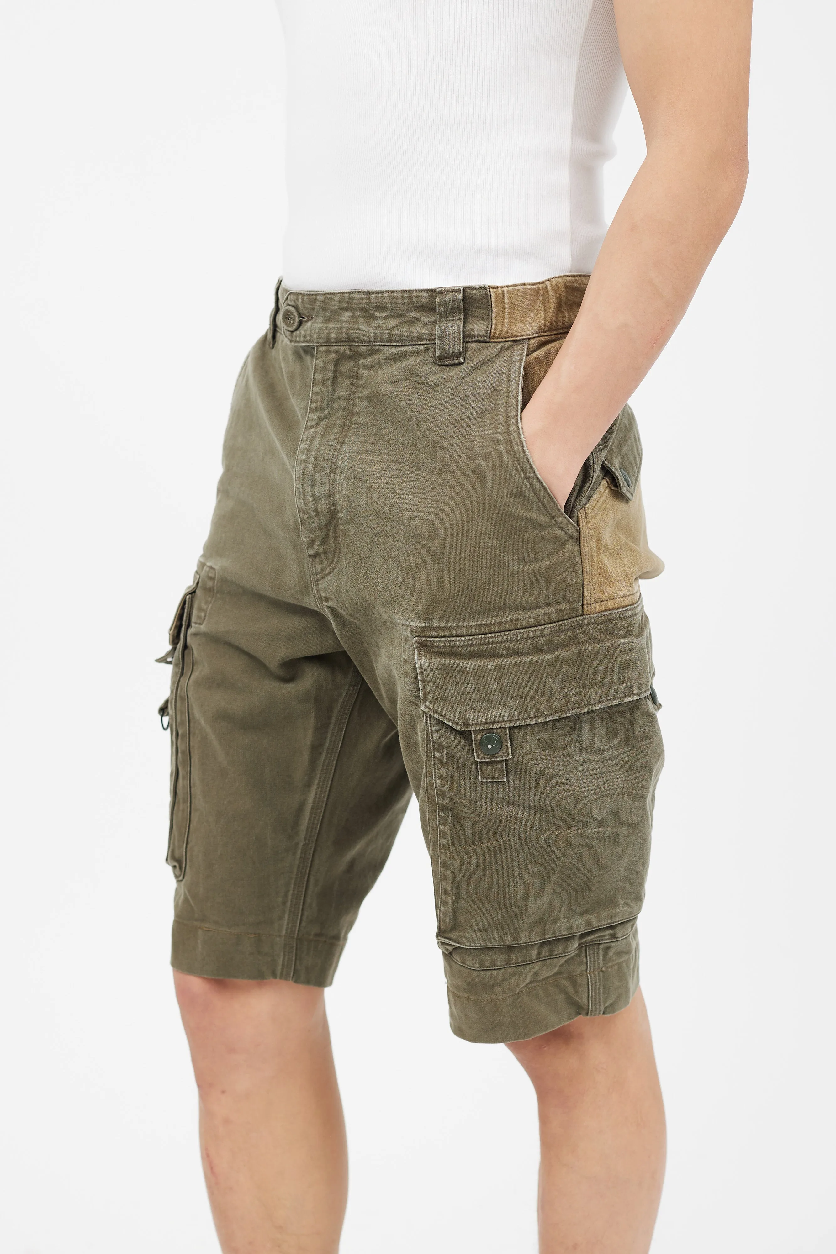 Green Cargo Pocket Shorts