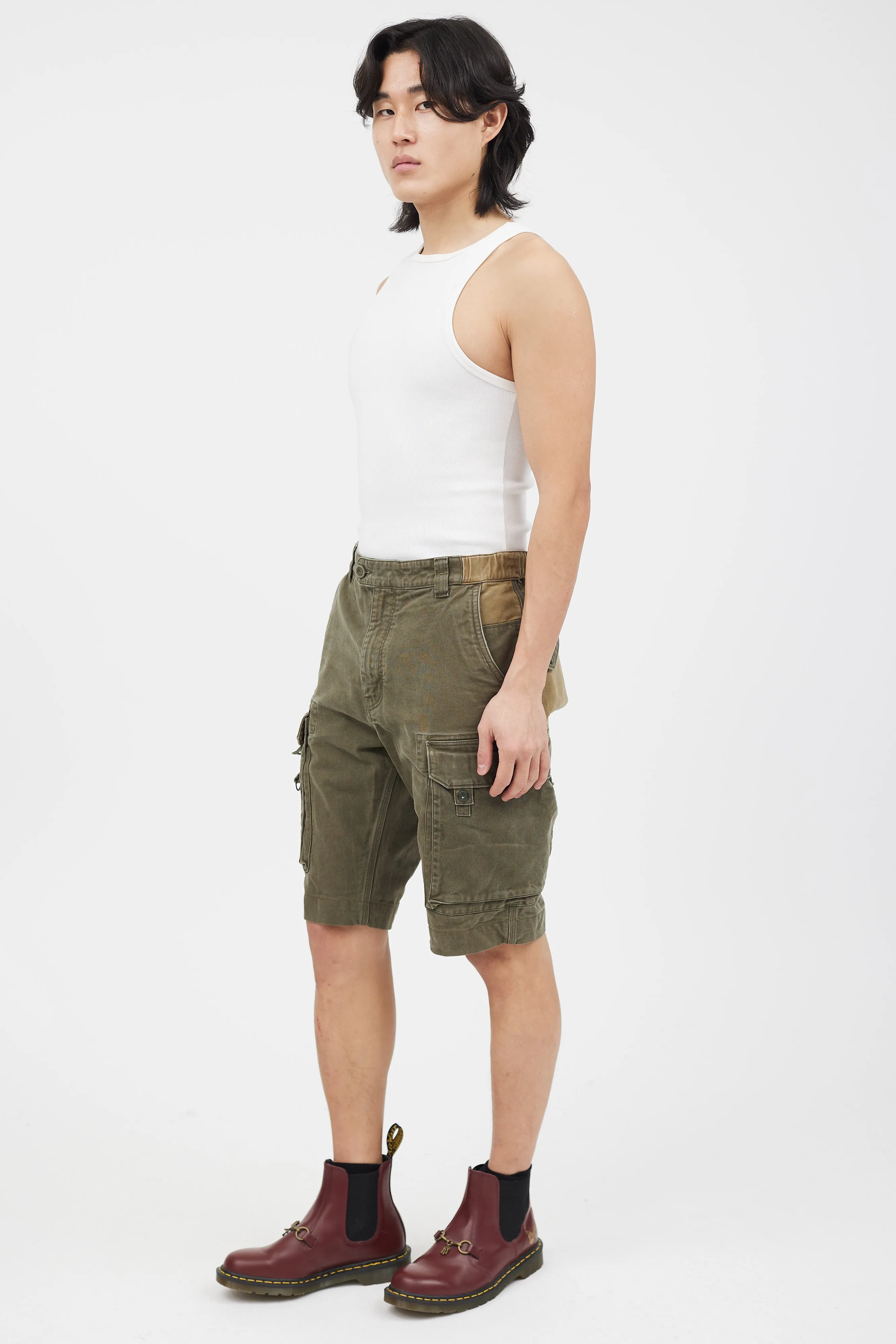 Green Cargo Pocket Shorts