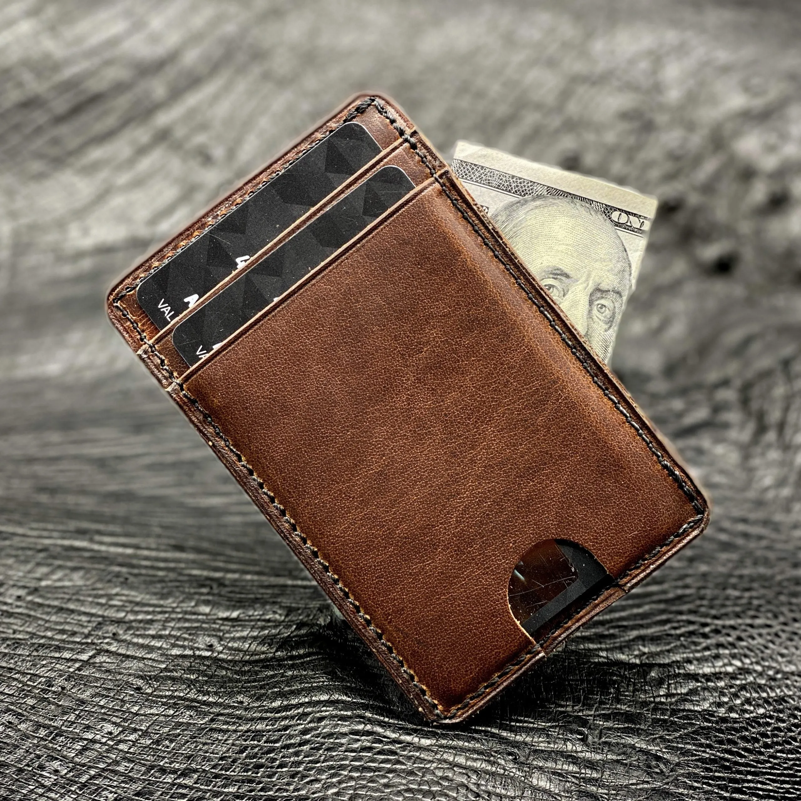 Horween MiniMaxV2 wallet | 5 Pocket Minimalist Wallet | Made to Order in Premium Horween Leather | Custom Leather and Pen