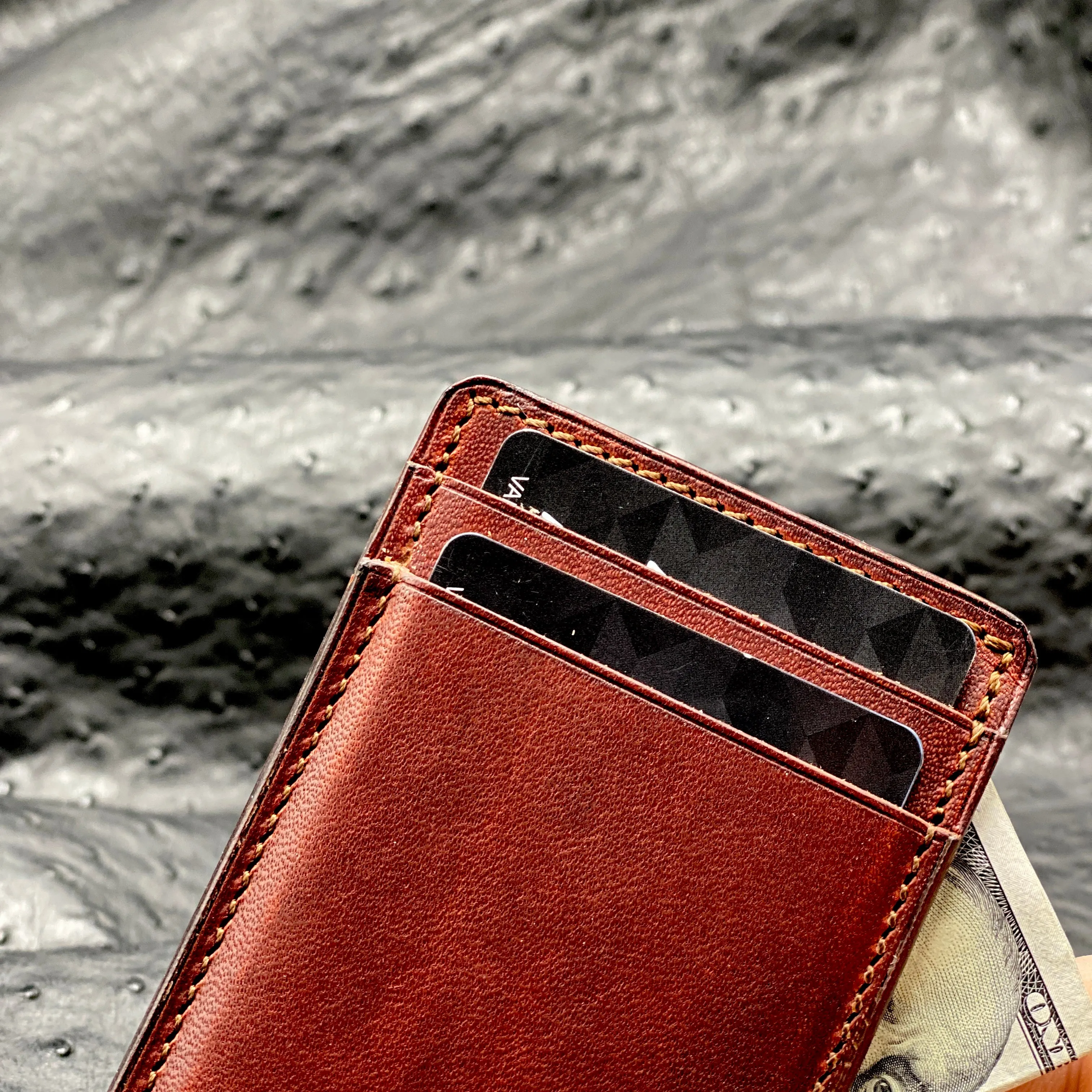 Horween MiniMaxV2 wallet | 5 Pocket Minimalist Wallet | Made to Order in Premium Horween Leather | Custom Leather and Pen