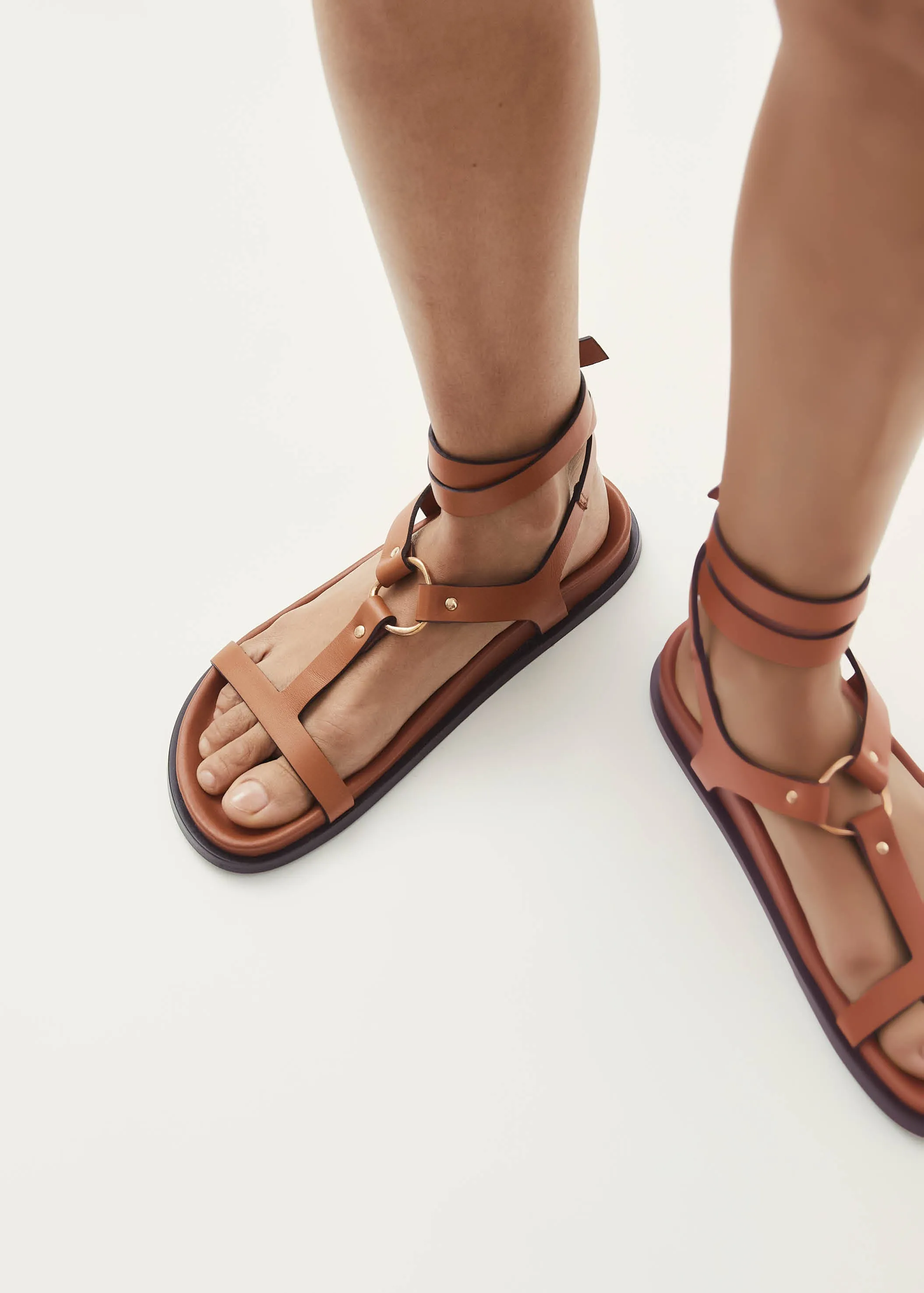 Kizzi Tan Leather Sandals