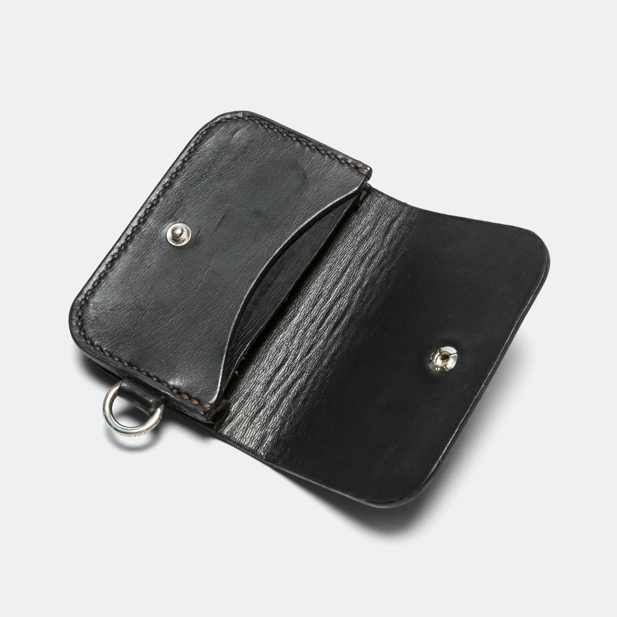 Leather Card Satchel - Black/Horse