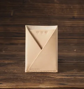 Leather Folded Card Wallet #Natural Nude