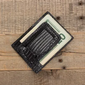 Lizard Black Clip Wallet