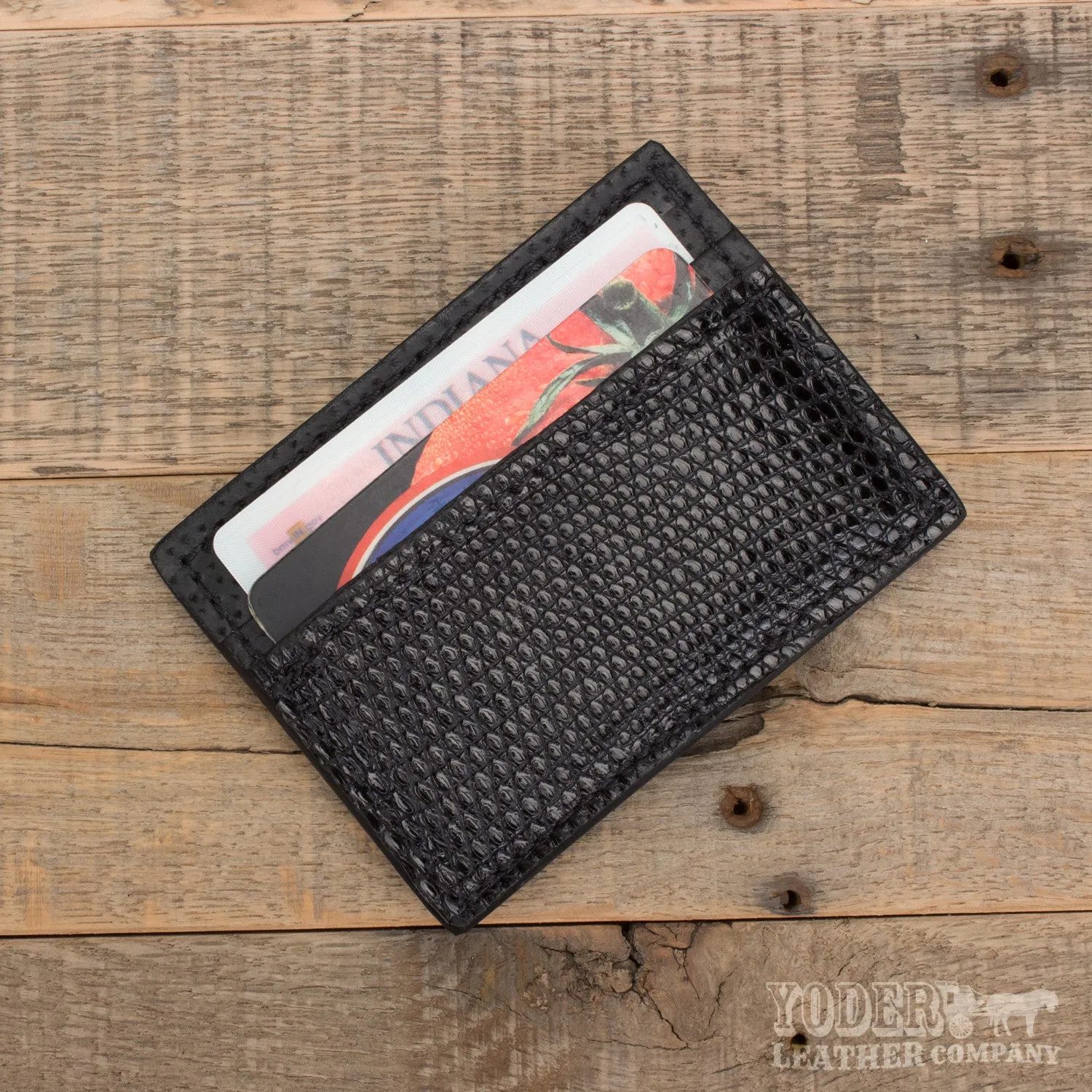Lizard Black Clip Wallet