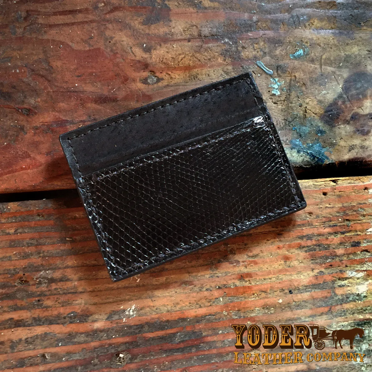 Lizard Black Clip Wallet