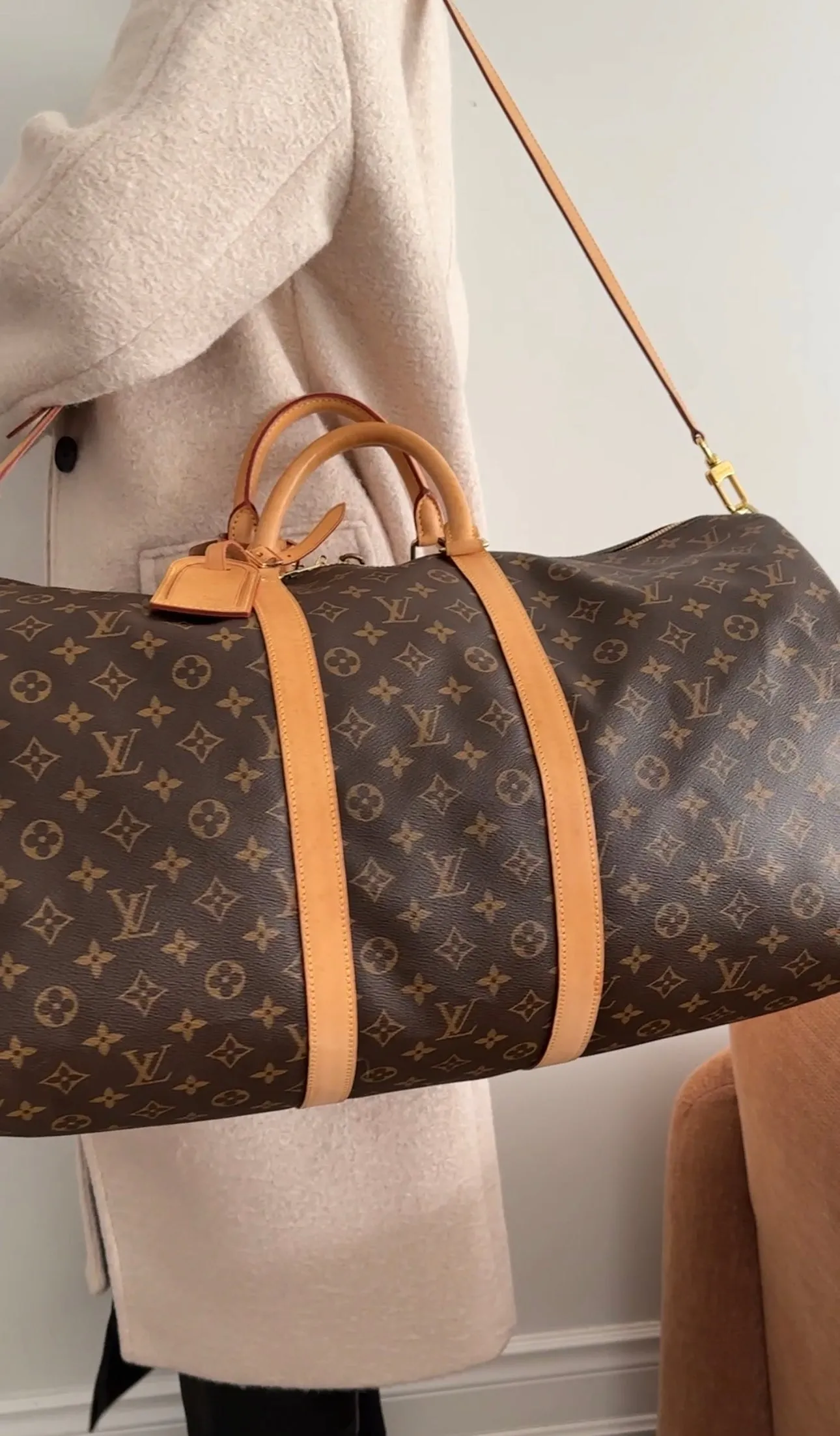 Louis Vuitton Monogram Canvas Keepall 55 Bandouliere Travel Duffle Bag