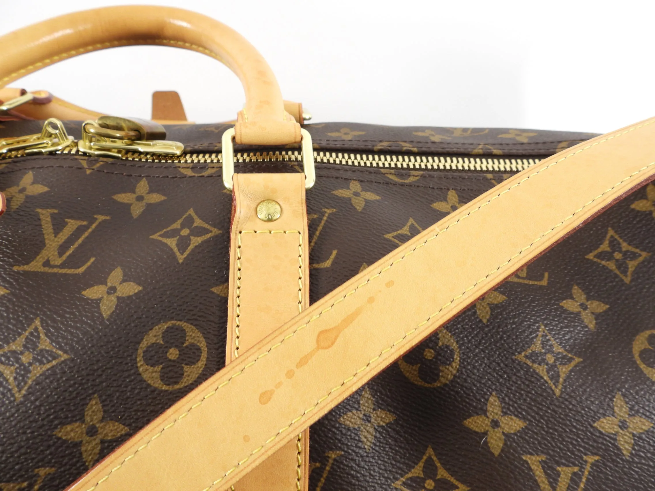 Louis Vuitton Monogram Canvas Keepall 55 Bandouliere Travel Duffle Bag