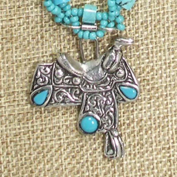 Macaria Charm Beaded Pendant Necklace