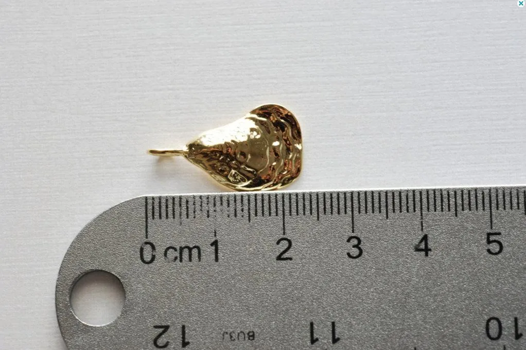 Matte Vermeil Gold Oyster Shell Charm - 18k gold over 925 sterling silver sea shell charm, vermeil sea shell,sea shell charm,sea shell, 129