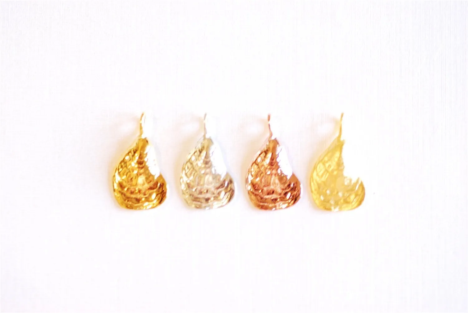 Matte Vermeil Gold Oyster Shell Charm - 18k gold over 925 sterling silver sea shell charm, vermeil sea shell,sea shell charm,sea shell, 129
