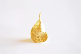 Matte Vermeil Gold Oyster Shell Charm - 18k gold over 925 sterling silver sea shell charm, vermeil sea shell,sea shell charm,sea shell, 129