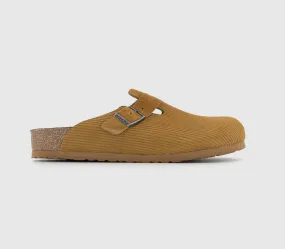Mens Birkenstock Boston Clogs Corduroy Cork Brown