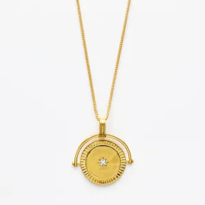 Moissanite Star Set Spinning Affirmation Necklace