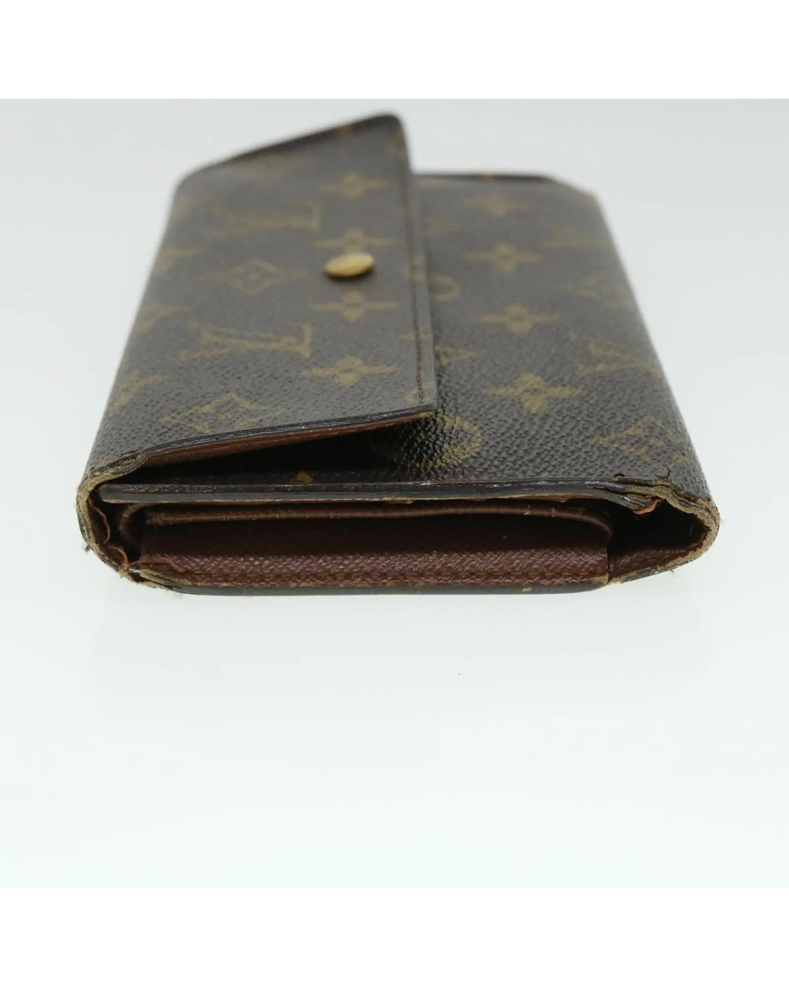 Monogram International Canvas Wallet with Clasp Button
