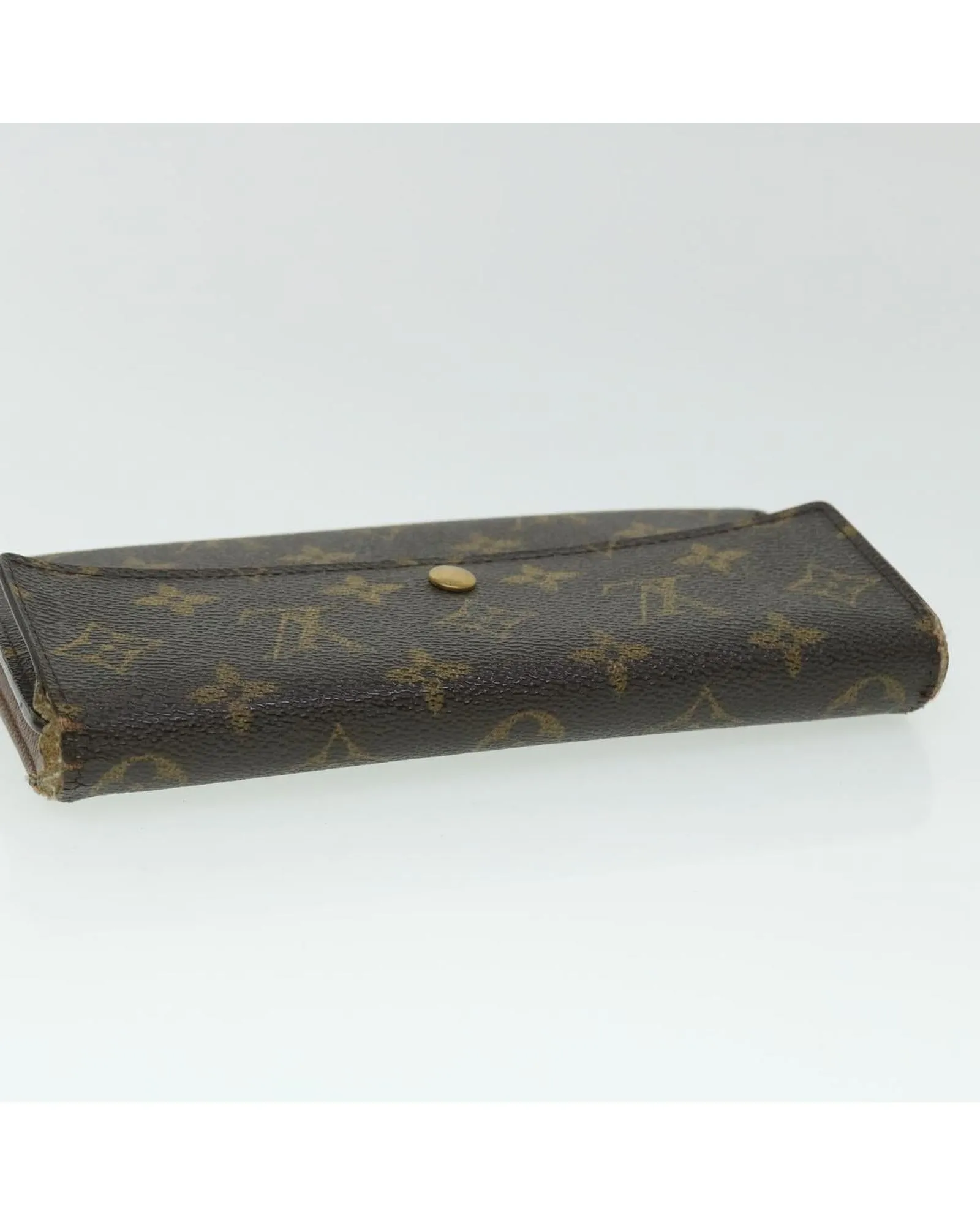 Monogram International Canvas Wallet with Clasp Button