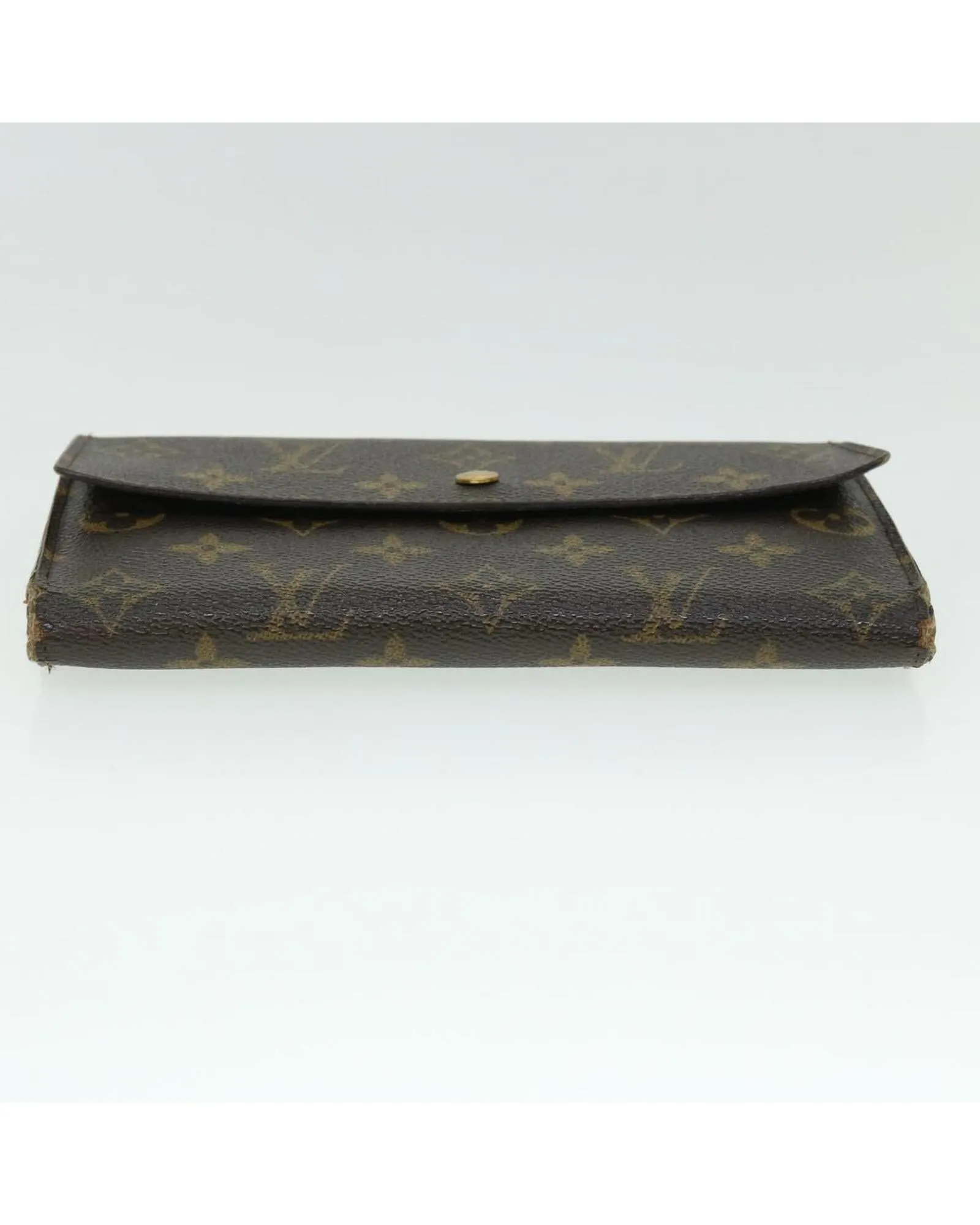 Monogram International Canvas Wallet with Clasp Button