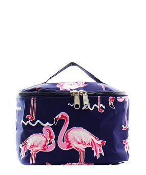 Monogrammed Flamingo Cosmetic Bag