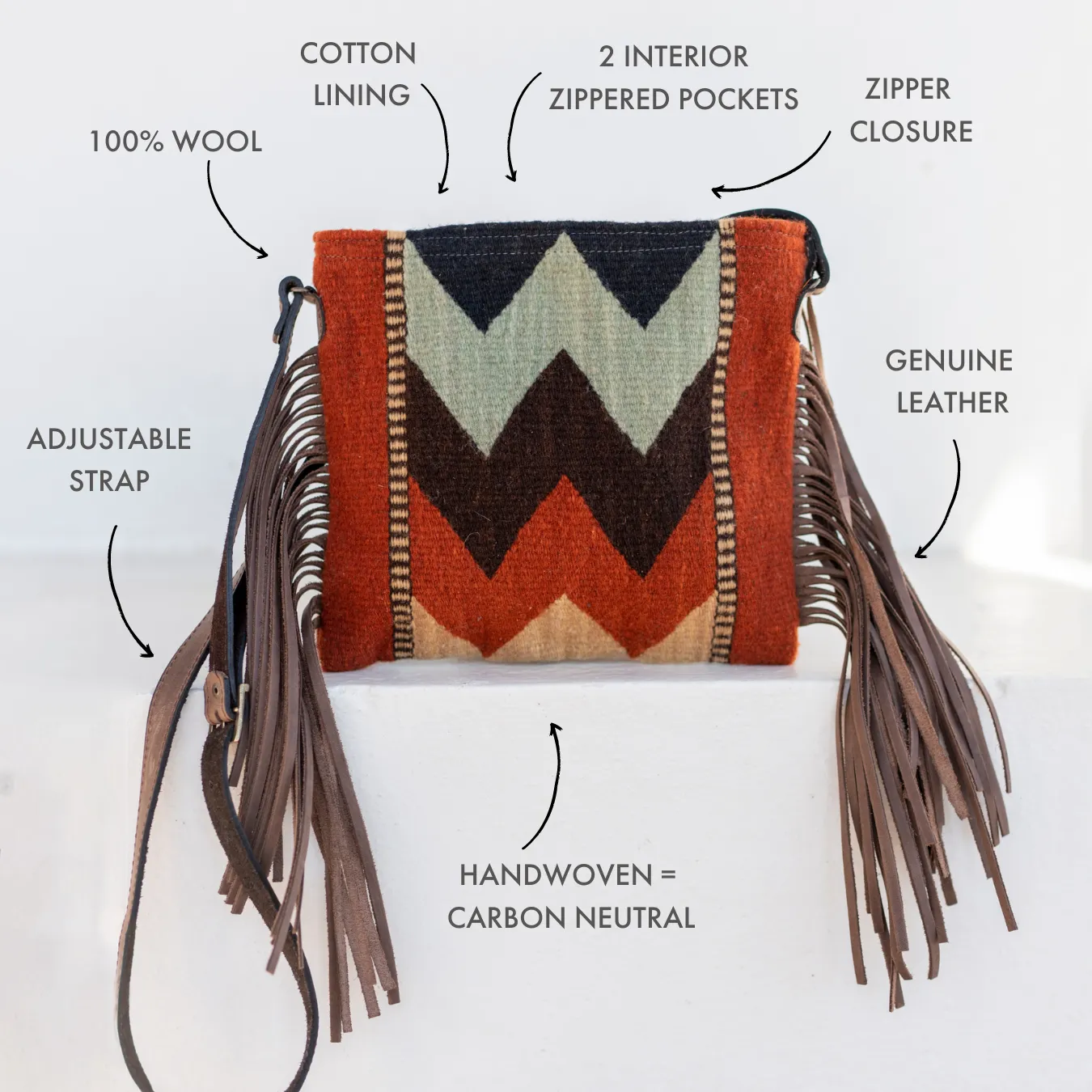 Mountain Chevrons Fringe Bag
